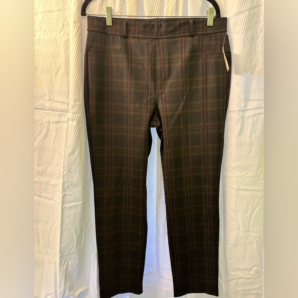 NWT Sanctuary stretch plaid pull on pants XL